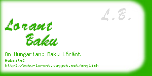 lorant baku business card